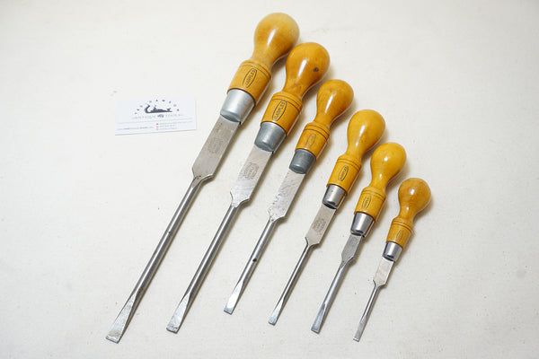 DEAD MINT SET OF 6 MARPLES CABINETMAKERS' BOXWOOD SCREWDRIVERS