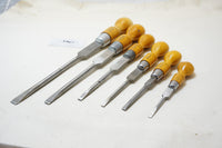 DEAD MINT SET OF 6 MARPLES CABINETMAKERS' BOXWOOD SCREWDRIVERS