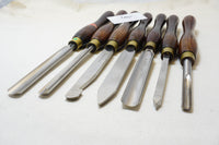 IMMACULATE SET OF 7 LARGE HENRY TAYLOR DIAMIC LATHE TOOLS