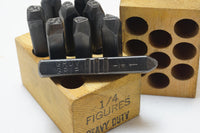 COMPLETE 'GRUV GRIP' HEAVY DUTY NUMBER PUNCH SET - 1/4"