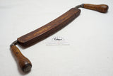 FINE 12" PEXTO DRAW KNIFE WITH WOOD & COPPER SHEATH