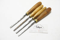 SET OF 3 S. J. ADDIS NO. 4 STRAIGHT GOUGES + ONE EXTRA