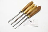 SET OF 3 S. J. ADDIS NO. 4 STRAIGHT GOUGES + ONE EXTRA