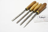 SET OF 3 S. J. ADDIS NO. 4 STRAIGHT GOUGES + ONE EXTRA