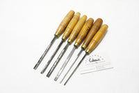 SET OF 6 S. J. ADDIS CARVING TOOLS - 1/8" ~ 5/16"