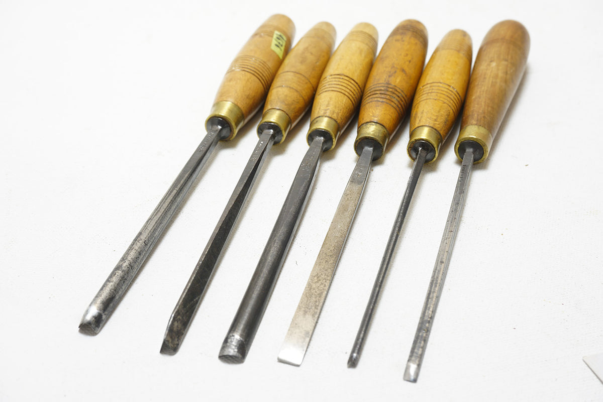 SWEET SET OF 6 S. J. ADDIS CARVING TOOLS - 1/8