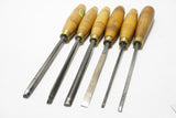 SET OF 6 S. J. ADDIS CARVING TOOLS - 1/8" ~ 5/16"