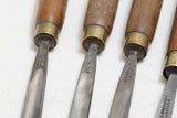 FINE SET OF 13 ADDIS CARVING CHISELS WITH MATCHING HANDLES