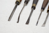FINE SET OF 15 DELICATE CARVING CHISELS - GORGEOUS HANDLES