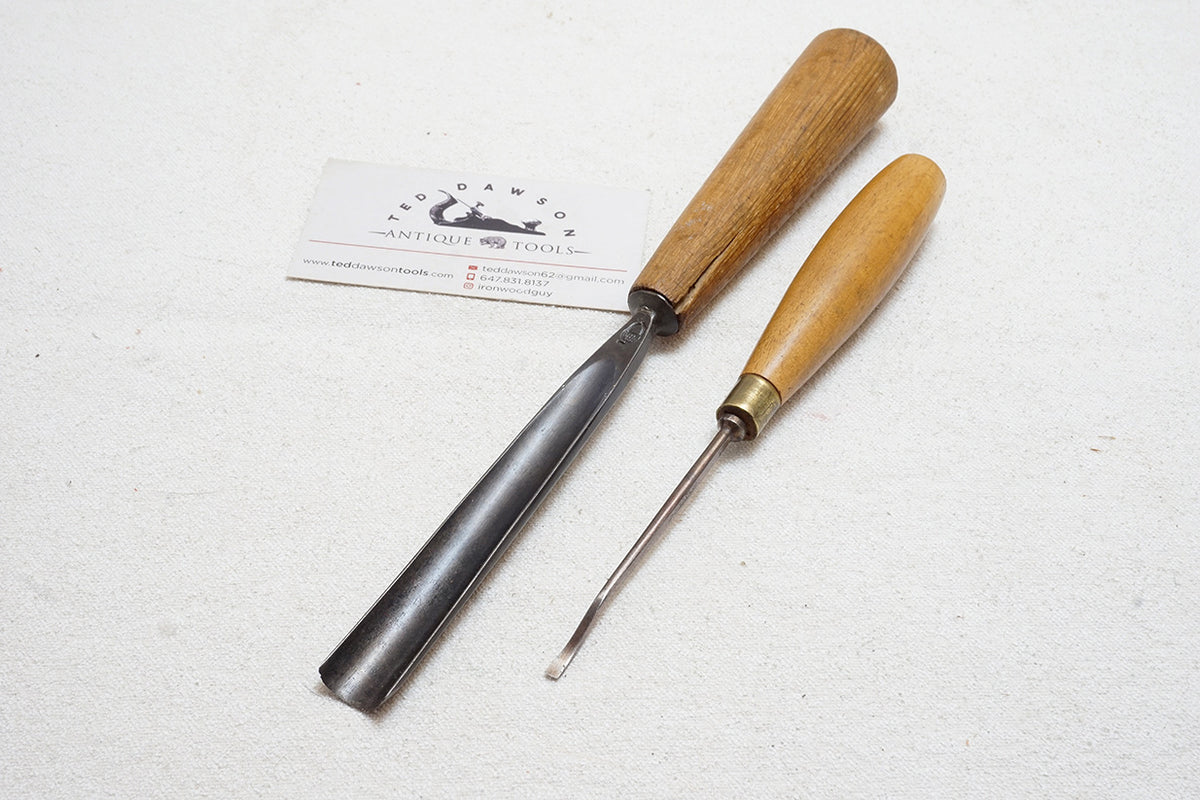 2 HENRY TAYLOR CARVING GOUGES – Ted Dawson Antique Tools