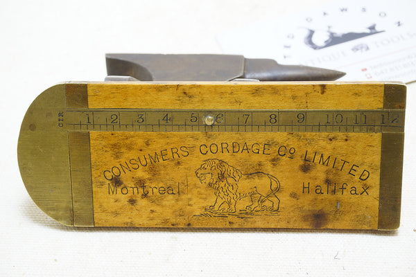 GRAPHIC "CONSUMER'S CORDAGE CO LIMITED" ROPE MEASURE CALIPER RULE