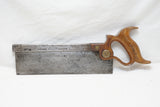 EARLY HARVEY W. PEACE 10" DOVETAIL BACK SAW - GREAT MEDALLION - 16 TPI