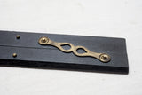 GORGEOUS EBONY & BRASS PARALLEL RULE WITH OPEN LATTICE HINGES