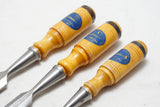 DEAD MINT SET OF 3 E A BERG 1026 CHISELS - 1/2", 3/4", 1"