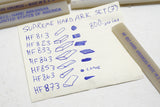 COMPLETE NOS SET OF 7 NORTON HARD TRANSLUCENT ARKANSAS ABRASIVE FILES - △, □ , ○ & MORE!