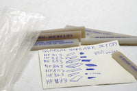 COMPLETE NOS SET OF 7 NORTON HARD TRANSLUCENT ARKANSAS ABRASIVE FILES - △, □ , ○ & MORE!