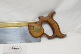 REMARKABLE 1830s BRITTAIN HOOLE & CO LONG BRASS BACK SAW