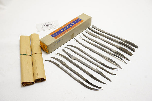 NOS SET OF 12 NICHOLSON SWISS PATTERN SILVERSMITH'S RIFFLERS IOB