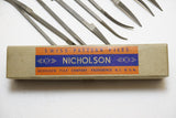 NOS SET OF 12 NICHOLSON SWISS PATTERN SILVERSMITH'S RIFFLERS IOB