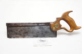 FINE EARLY SIMONDS BACK SAW WITH RARE MOON LOGO MEDALLION
