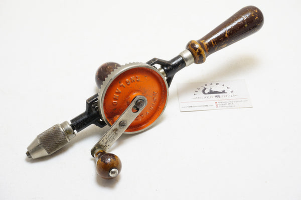 EXCELLENT STANLEY NO. 803 ENGLAND DOUBLE GEAR HAND DRILL