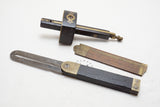3 TOOL LOT - ROSEWOOD MORTISE GAUGE & BEVEL, & 36 1/2 CALIPER RULE
