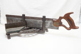 RARE & FINE MINI LANGDON 16 1/2 MITER BOX WITH ORIGINAL SAW