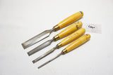 SET OF 4 ROBERT SORBY NO. 241 BOXWOOD HANDLED PARING CHISELS - 1/2" ~ 1 1/4"