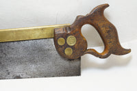 CA 1910 THOMAS KAYE HULL SPLIT NUT BRASS BACK TENON SAW - 14", 11 TPI