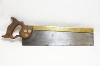 CA 1910 THOMAS KAYE HULL SPLIT NUT BRASS BACK TENON SAW - 14", 11 TPI