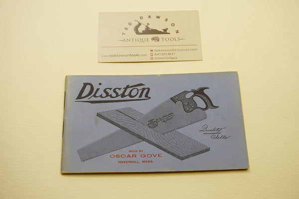 FINE SMALL DISSTON SAW CATALOGUE LIKELY CA 1890-1900