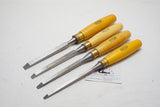 NOS SET OF 4 RECORD MARPLES MORTISE CHISELS - 1/4" - 1/2" - BOXWOOD