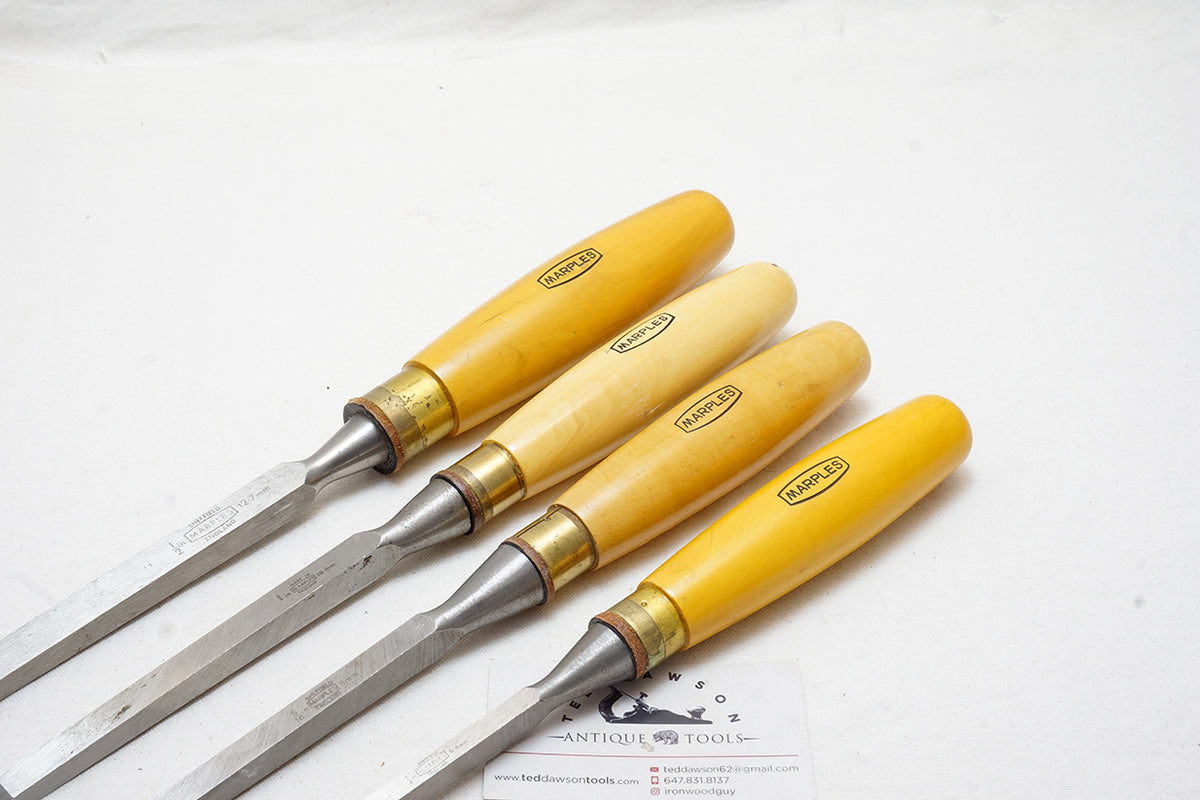 NOS SET OF 4 RECORD MARPLES MORTISE CHISELS - 1/4