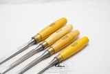 NOS SET OF 4 RECORD MARPLES MORTISE CHISELS - 1/4" - 1/2" - BOXWOOD