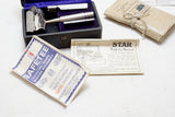 GRAPHIC MINT IN ORIG CASE 'STAR' KAMPF BROS RAZOR - WITH EXTRA BLADES & MORE