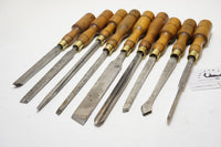 RARE SET OF 9 A. MATHIESON LATHE TOOLS / CHISELS