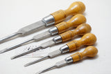 SET OF 5 MARPLES CABINETMAKERS' BOXWOOD HANDLED SCREWDRIVERS