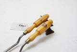 MINT PAIR OF MARPLES CRANK NECK PARING GOUGE & CHISEL - BOXWOOD HANDLES