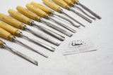 FINE IN BOX MARPLES ENGLAND CARVING CHISEL NO. M60 SET OF 12 - BOXWOOD