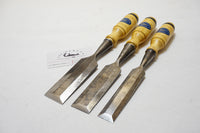 FINE SET OF 3 LARGER BERG ESKILSTUNA SOCKET CHISELS - 1" ~ 1 1/2"