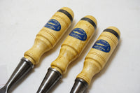 FINE SET OF 3 LARGER BERG ESKILSTUNA SOCKET CHISELS - 1" ~ 1 1/2"