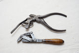 MINTY SMALL SIZE 1922 PATENT HOE CORP WRENCH AND VERY UNUSUAL CRIMPERS