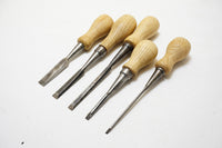 SET OF 4 (PLUS ONE) KEEN KUTTER SOCKET CHISELS - 1/8" ~ 5/8"