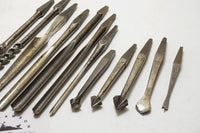 LOT OF 12 ASSORTED SORBY BRACE BITS - SPOON, NOSE, AUGER, COUNTERSINK &&