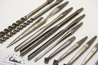 LOT OF 12 ASSORTED SORBY BRACE BITS - SPOON, NOSE, AUGER, COUNTERSINK &&