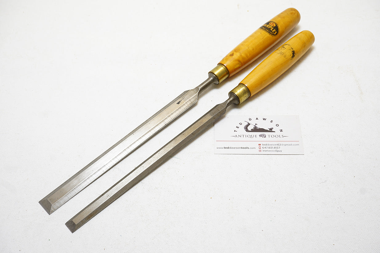 MINTY MARPLES LONG BOXWOOD HANDLED PARING CHISELS - 1/2