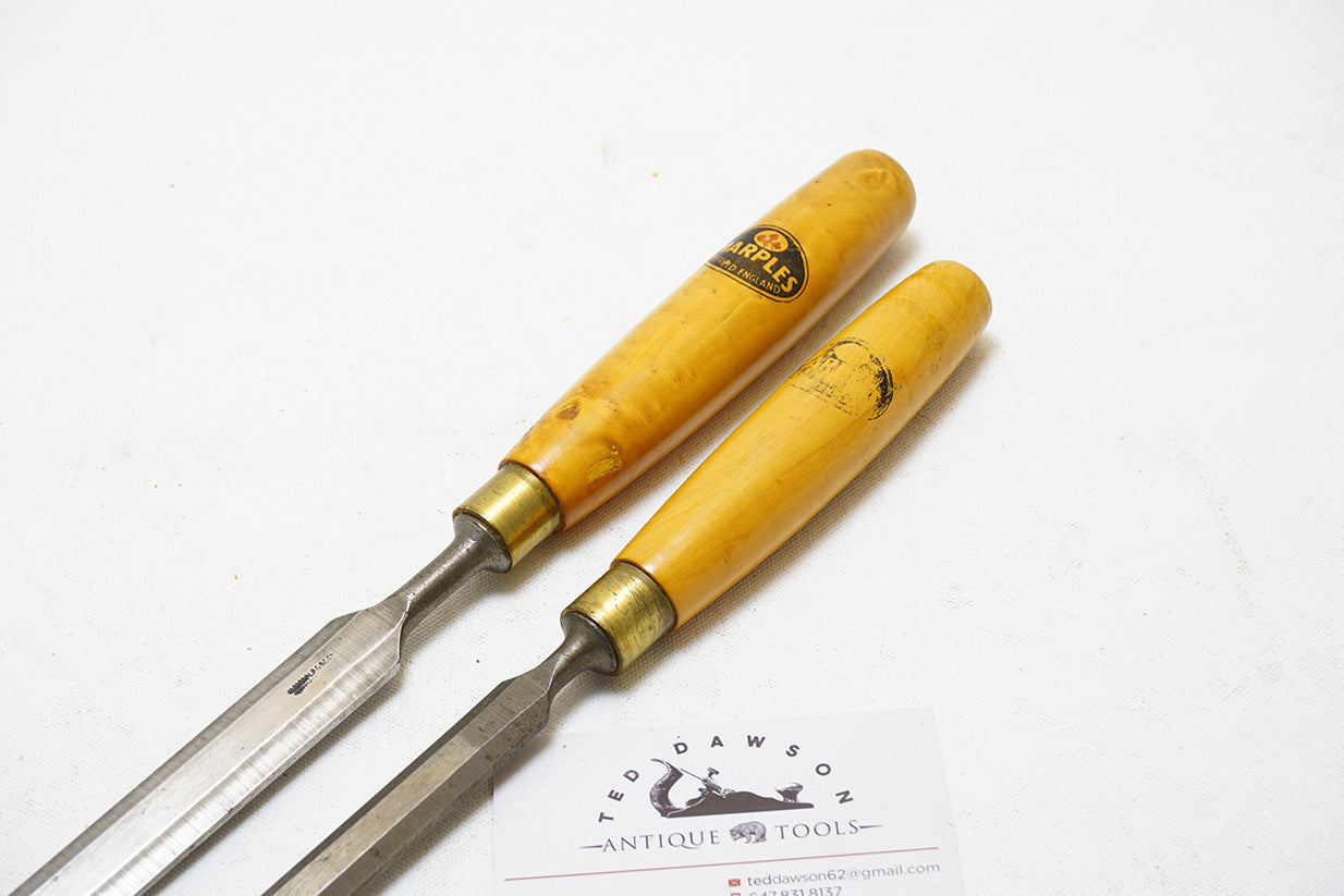 Two Handled Chisel MINTY MARPLES LONG BOXWOOD HANDLED PARING CHISELS - 1/2