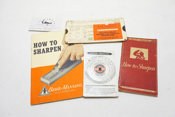 4 PIECE NORTON ABRASIVES SHARPENING ADVERTISING EPHEMERA LOT