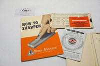 4 PIECE NORTON ABRASIVES SHARPENING ADVERTISING EPHEMERA LOT