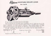 FINE STEARNS NO. 3 ADJUSTABLE HOLLOW AUGER - 1/4" ~ 1 1/4" WITH DEPTH STOP